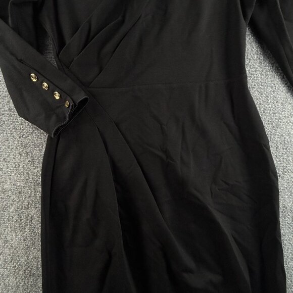 Giorgio Armani Asymmetric Keyhole Midi Dress Italy Black Size 44 (8 US) $1400 - Picture 5 of 16